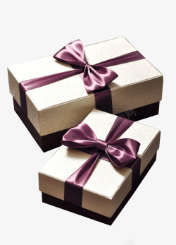 精致紫色丝带礼物盒素材