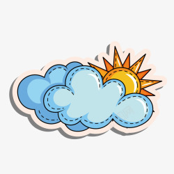 天气预报LOGO云朵太阳卡通帖子矢量图高清图片