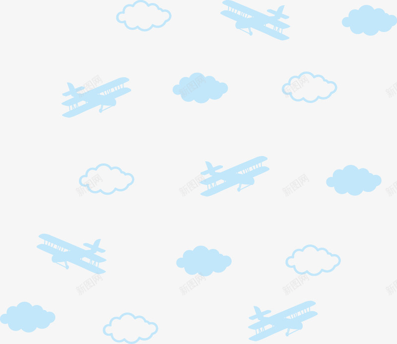 云朵和飞机背景底纹矢量图ai免抠素材_88icon https://88icon.com 底纹矢量 底纹素材 矢量底纹 飞机背景 矢量图