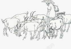 手绘牧羊人安然生活图标高清图片