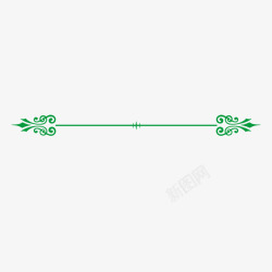 分栏线绿色欧美花纹素材