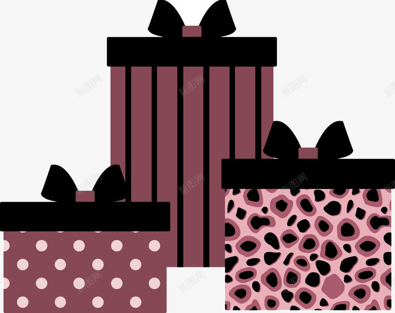 卡通包装盒png免抠素材_88icon https://88icon.com 包装盒 小圆点 性感 条纹 盒子 粉色 紫色 豹纹