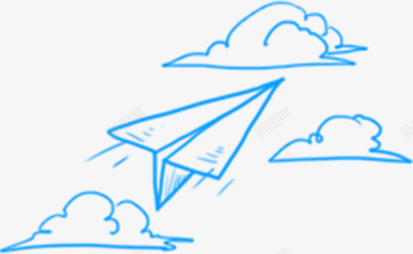 纸飞机白云手绘png免抠素材_88icon https://88icon.com PNG 手绘素材 白云 纸飞机 纸飞机图案
