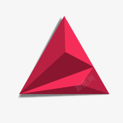 红色多结构三角形素材