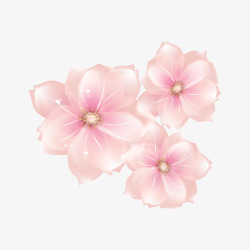 立体粉色花卉装饰图案矢量图素材