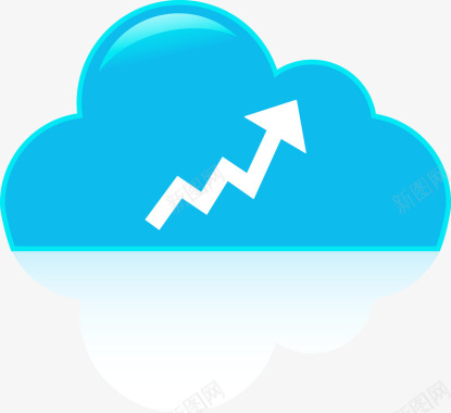 信息蓝色立体云朵图标图标