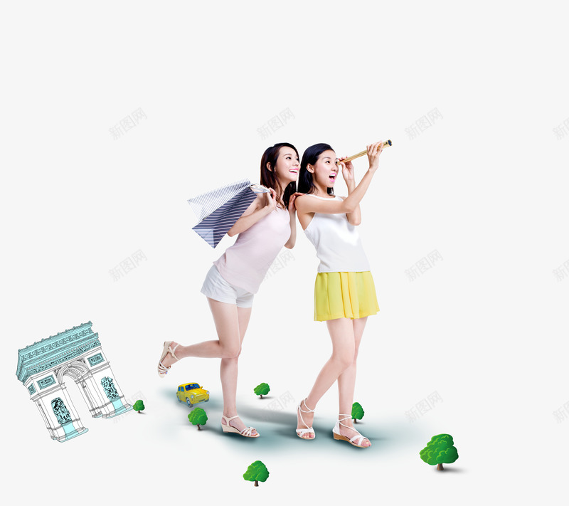 美女旅行人物png免抠素材_88icon https://88icon.com 凯旋门 美女旅行