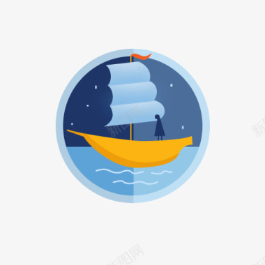简洁图标设计图标海上帆船图标