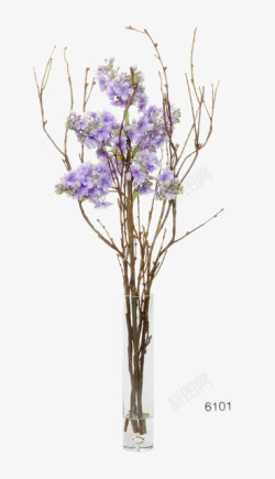 紫色花卉装饰花瓶软装摆设素材