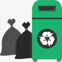 城市回收垃圾桶矢量图素材