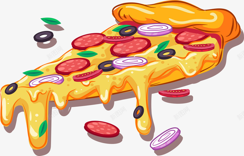 美味芝士披萨png免抠素材_88icon https://88icon.com 三角披萨 火腿披萨饼 矢量素材 芝士披萨