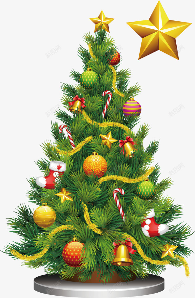 圣诞节日星星圣诞树png免抠素材_88icon https://88icon.com 圣诞 圣诞树 星星 节日