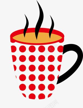 喝咖啡男子圆点胶囊咖啡饮品图标图标