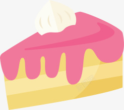 粉红奶油三角蛋糕矢量图素材