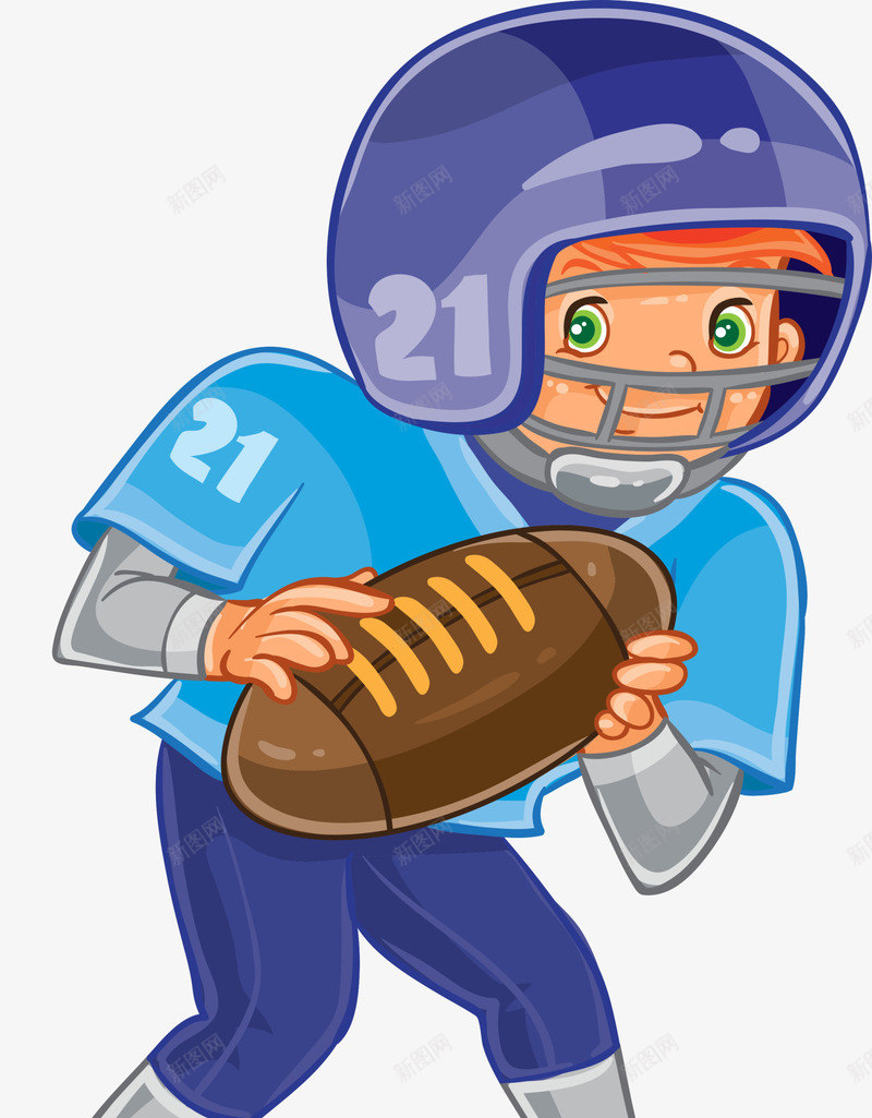蓝色橄榄球运动员png免抠素材_88icon https://88icon.com 21号 卡通男生 橄榄球 比赛 竞技 蓝色运动员 装饰图案