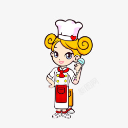美女厨娘卡通可爱漂亮的女厨师高清图片