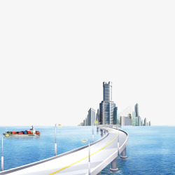跨海大桥方便城市素材