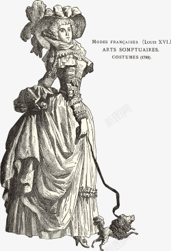 手绘欧美中世纪时尚高贵女性素材