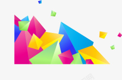 彩色立体三角形背景图案素材