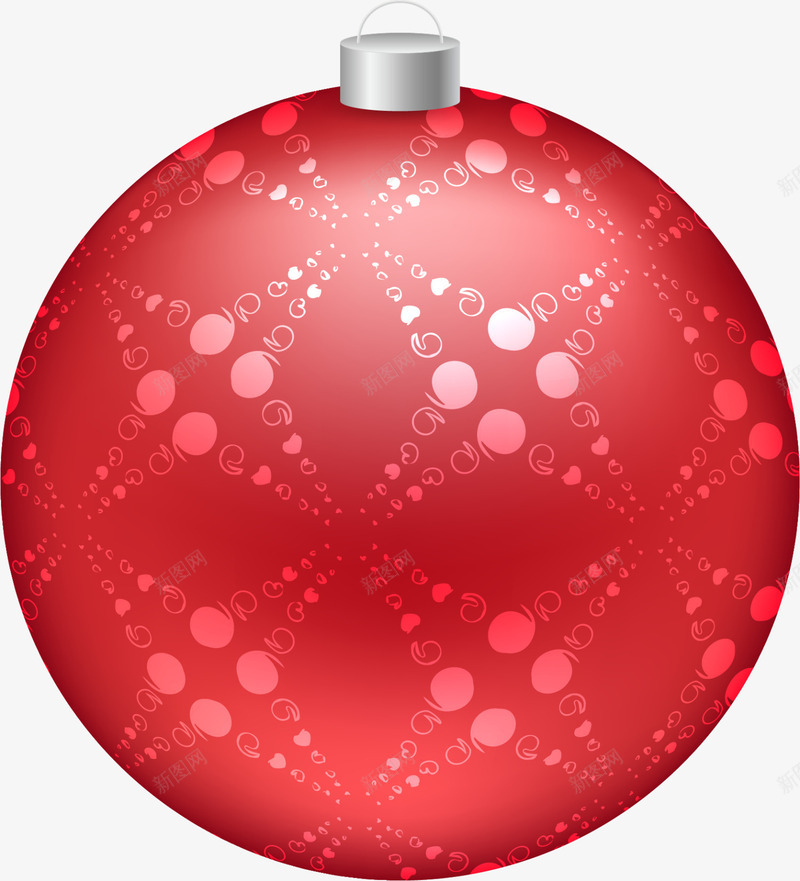 圣诞节红色吊球装饰png免抠素材_88icon https://88icon.com 吊球装饰 喜庆 圣诞节吊球 白色圆点 红色吊球 质感
