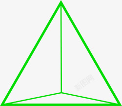 创意简笔立体线条三角形素材
