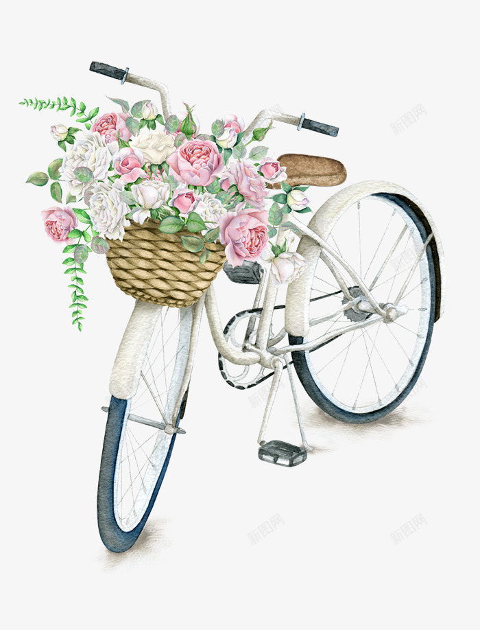 精美自行车花篮png免抠素材_88icon https://88icon.com 清新 精美花篮 自行车 花卉花篮 花篮 装饰