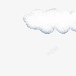 白色圆弧云朵元素素材