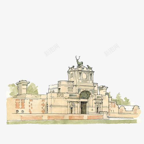 手绘欧式建筑风格png免抠素材_88icon https://88icon.com 建筑 手绘 插画 欧式 欧式建筑 欧美街道 街景 街景手绘