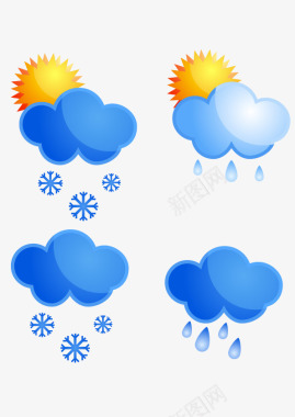 蓝色天气符号天气预报云朵图标图标