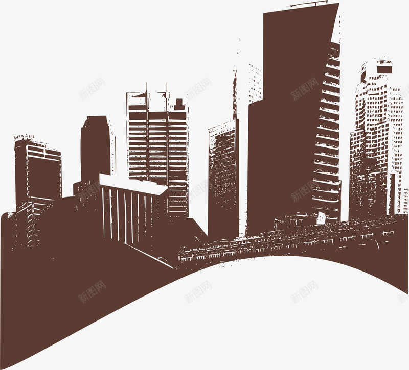 城市剪影矢量图ai免抠素材_88icon https://88icon.com AI 剪影 城市 建筑 黑色 矢量图