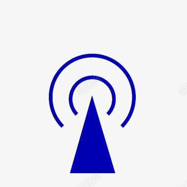蓝色信号标志蓝色网络信号图标图标