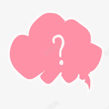 云朵粉红思考气泡图标图标