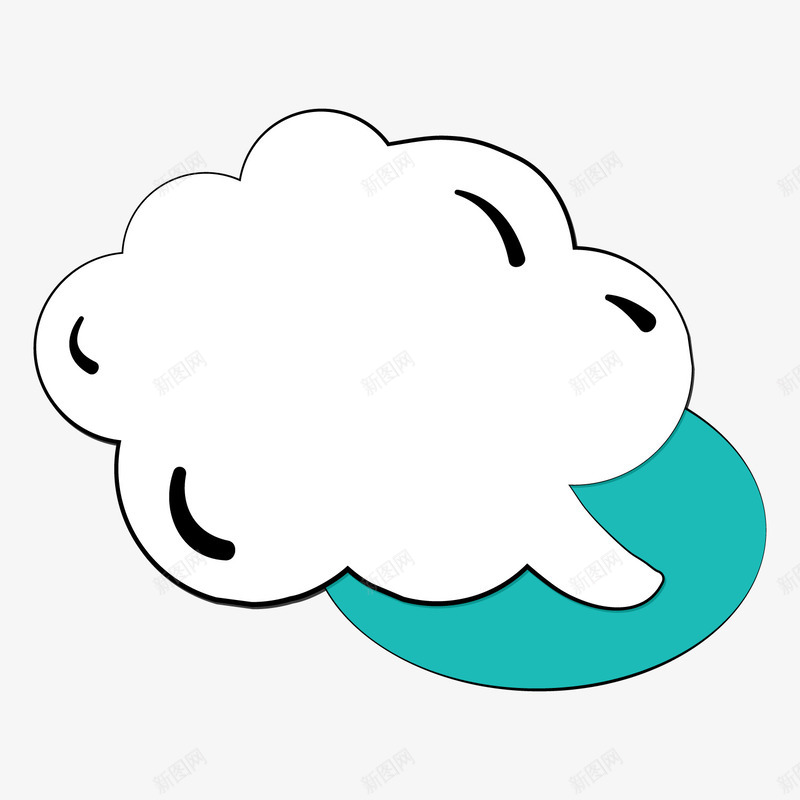 一个扁平化的云朵对话框矢量图ai免抠素材_88icon https://88icon.com 云朵 对话 对话框 扁平化 白色 网络 聊天 矢量图