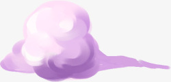 紫色唯美手绘白云创意素材