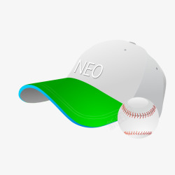 卡通棒球帽和棒球矢量图素材