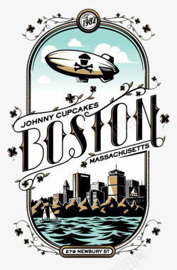 寒食节装饰图案波士顿城市图标图标