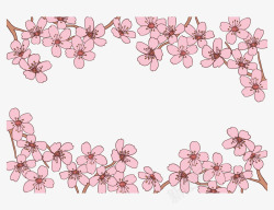 樱花节浪漫粉红樱花矢量图素材