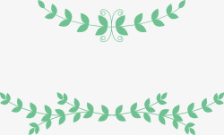 绿色树叶标题框矢量图素材