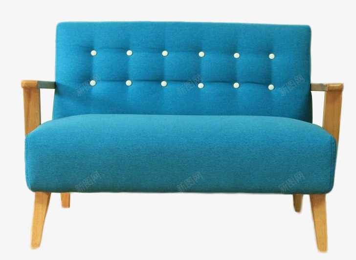 两人座简洁现代沙发png免抠素材_88icon https://88icon.com 两人 家具 蓝色沙发