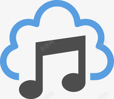 云朵云端音乐图标图标