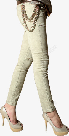 白色简洁女装牛仔裤电商素材