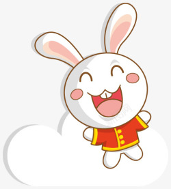 兔子云朵开心笑的兔子素材