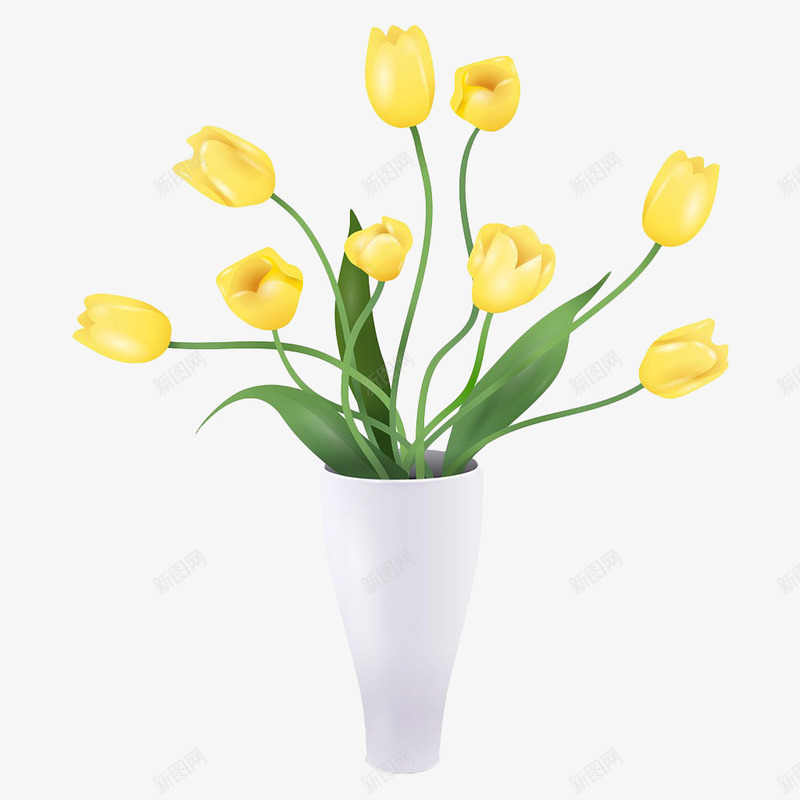 手绘花卉摆件png免抠素材_88icon https://88icon.com 台花 手绘 摆件 花卉 花瓶 装饰 郁金香