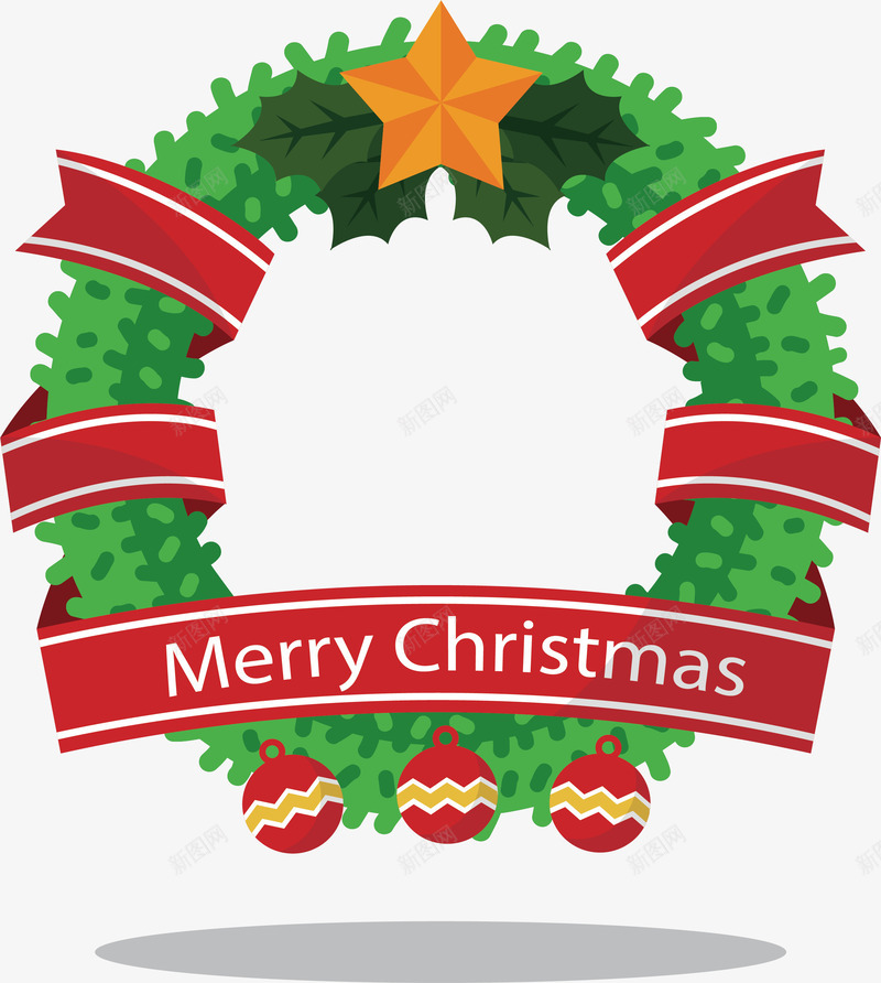 圣诞球圣诞花环矢量图ai免抠素材_88icon https://88icon.com merryChristma merryChristmas 圣诞球 圣诞节 圣诞花环 矢量png 绿色花环 矢量图