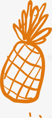 手绘菠萝图标矢量图图标
