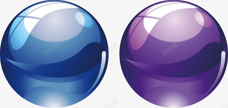 蓝色玻璃球png免抠素材_88icon https://88icon.com 手绘 清新 玻璃球 简洁 紫色 蓝色
