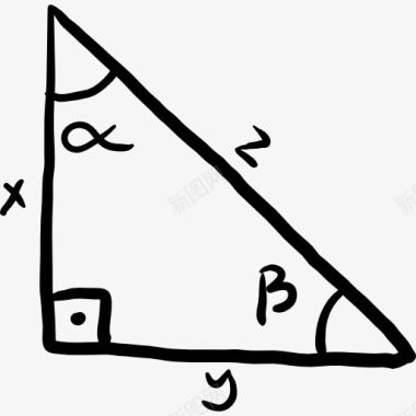 矢量数学算术直角三角形图标图标