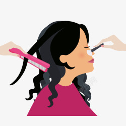 撩弄头发美女化妆高清图片