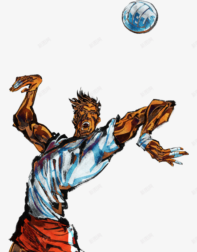 卡通手绘排球运动员人物png免抠素材_88icon https://88icon.com 人物 卡通 排球 运动员