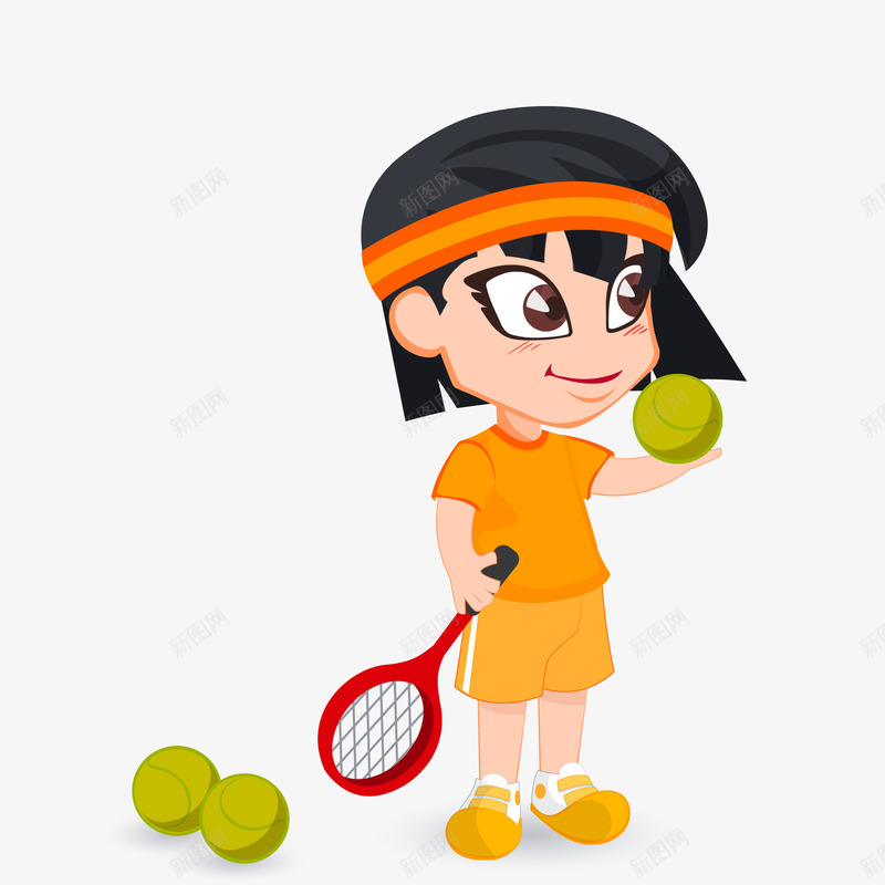 打网球的人物矢量图ai免抠素材_88icon https://88icon.com 人物设计 卡通 校园运动会 网球 运动 运动员 矢量图